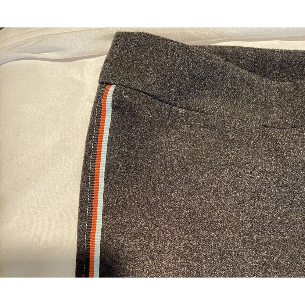 Vintage Anthropologie Gray Felt Trousers Womens 4 NWT Stripe Down Side Wide Leg - Picture 2 of 6